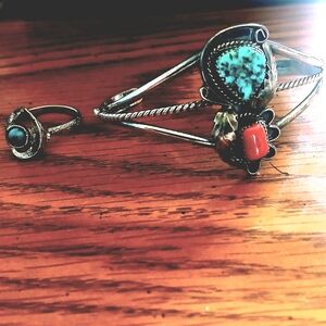 Silver and Turquoise Jewelry Set